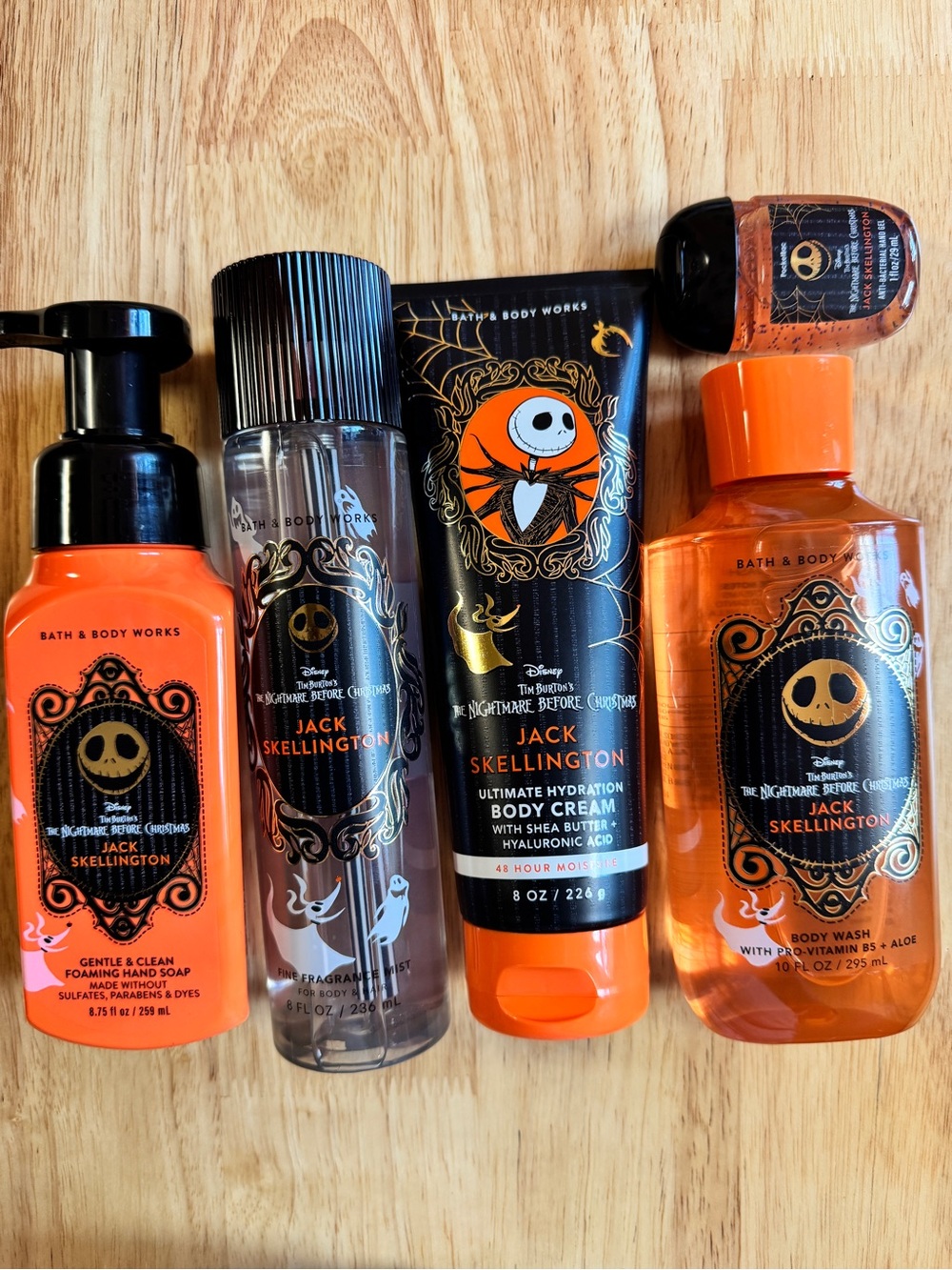 Bath & Body Works Jack Skellington Kids Orange & Black Bath Set